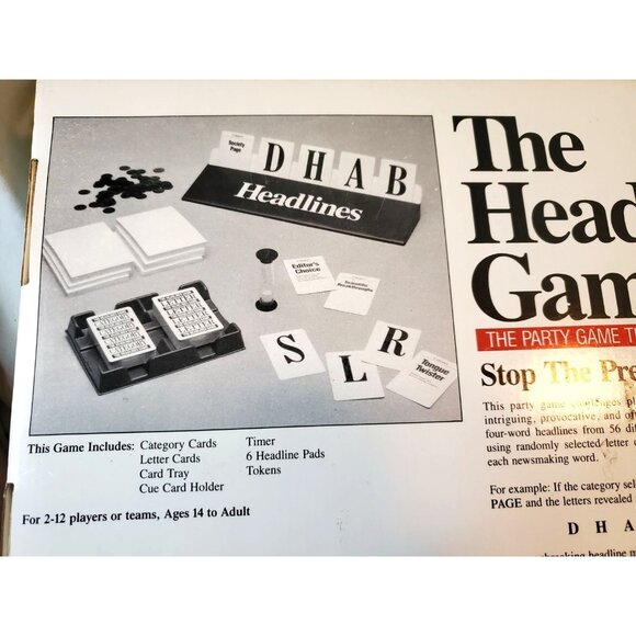 The Headlines Game 1989 Vintage Bicycle Games Party Fun Board Game Funny - Picture 10 of 11